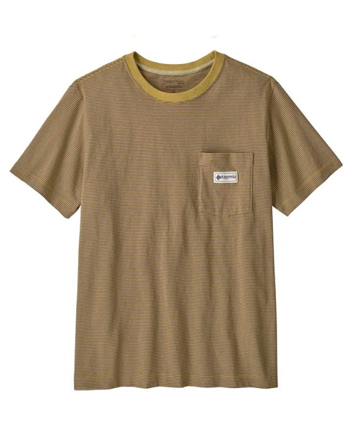 Patagonia - MW Hut Tripper Label Pocket Tee - T-Shirt Gr S beige/braun