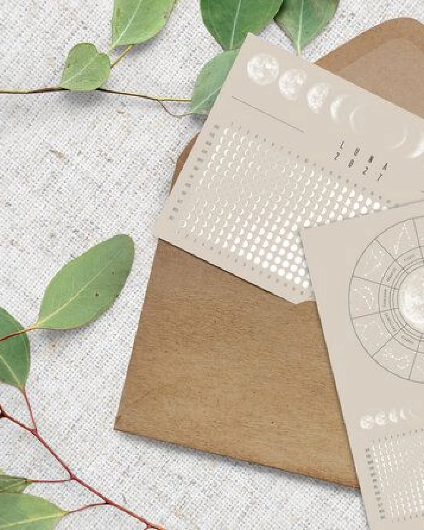 Postkarten Set Mondkalender 2027 Schwarz, beige // ShellyCreates – Ansicht 3