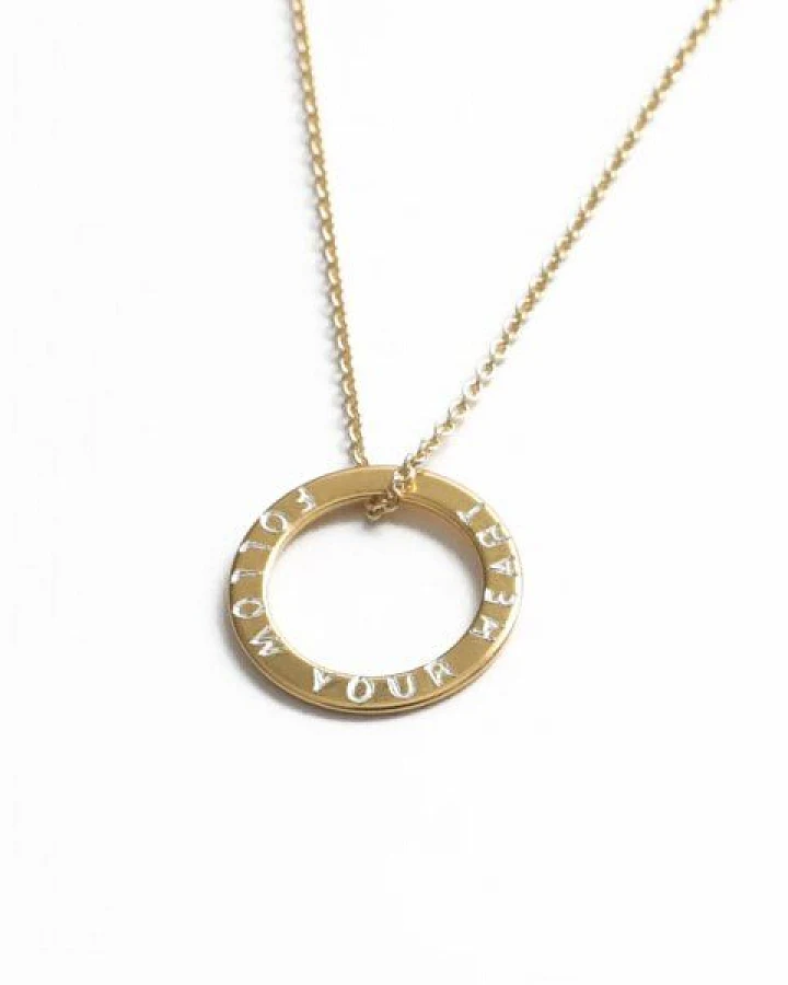 BELLYBIRD Jewellery Personalisierte Gravurkette - Ring, 16,5 mm / Silber/ Silber vergoldet