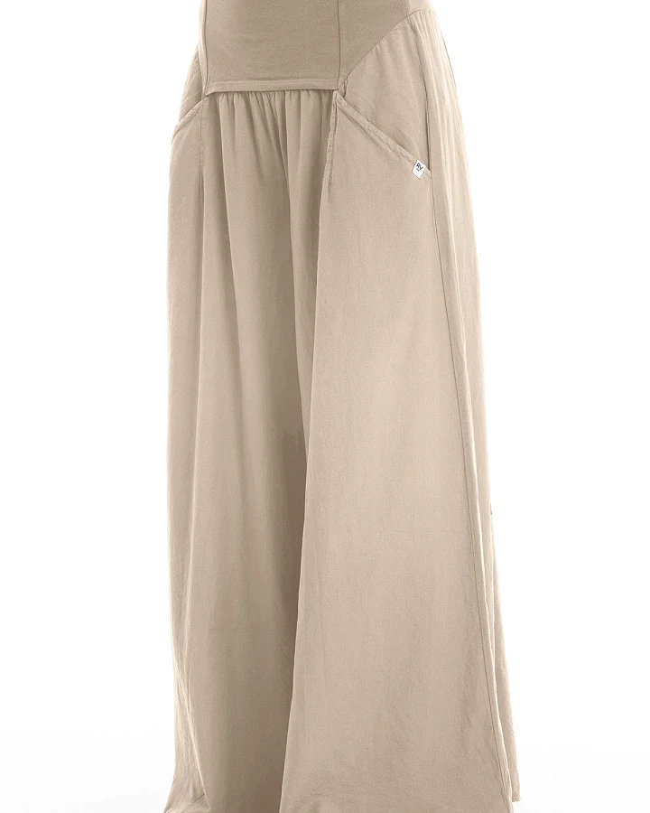 RAVENS VIEW IBIZA Damen vegan Hose Weites Bein Stein