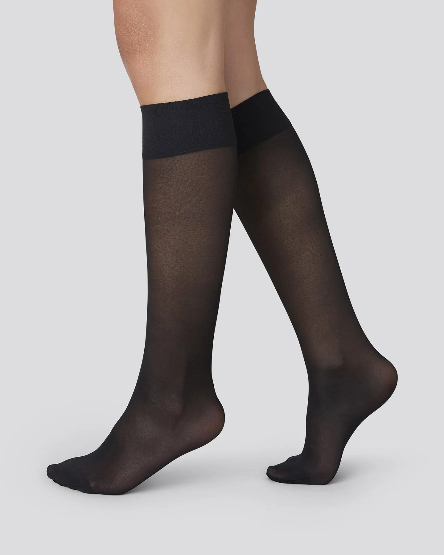 Swedish Stockings unisex vegan Stützkniestrümpfe Bea 3er Pack Schwarz – Ansicht 2