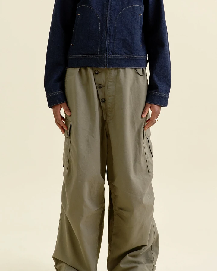 Dawn Damen vegan Hose May May Baggy Cargo Moosgrün
