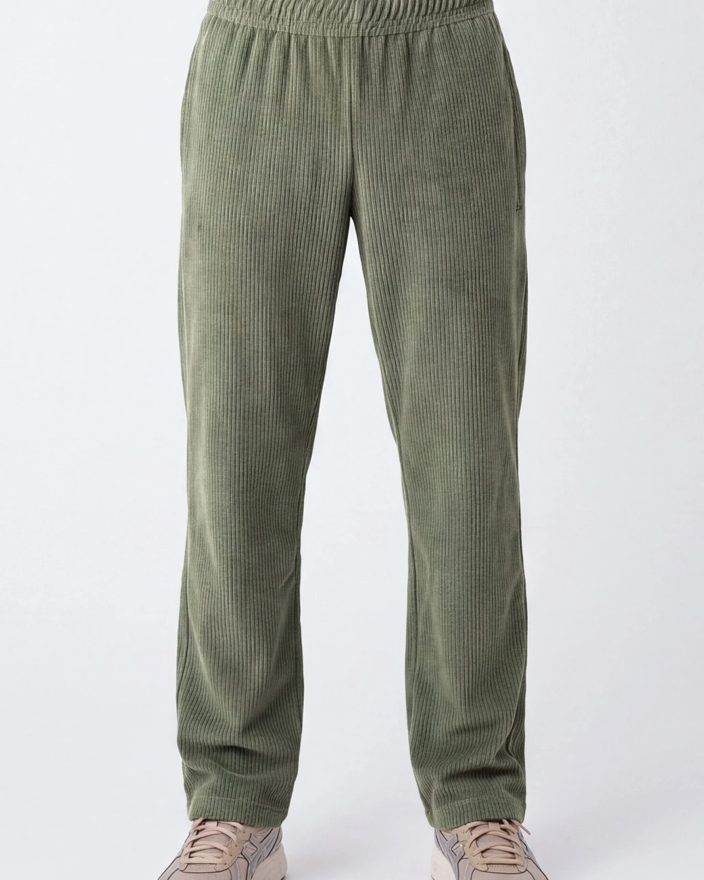 ORGANICATION Herren vegan Jogginghose Aus Cord Olivgrün – Ansicht 2