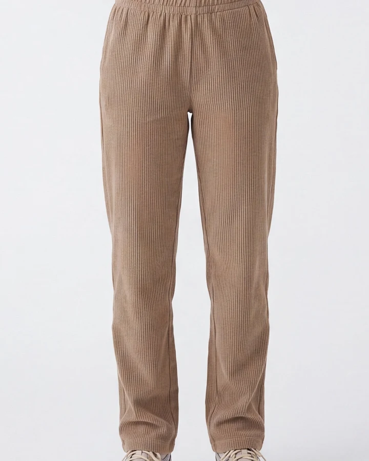 ORGANICATION Damen vegan Jogginghose Aus Cord Kiesbraun