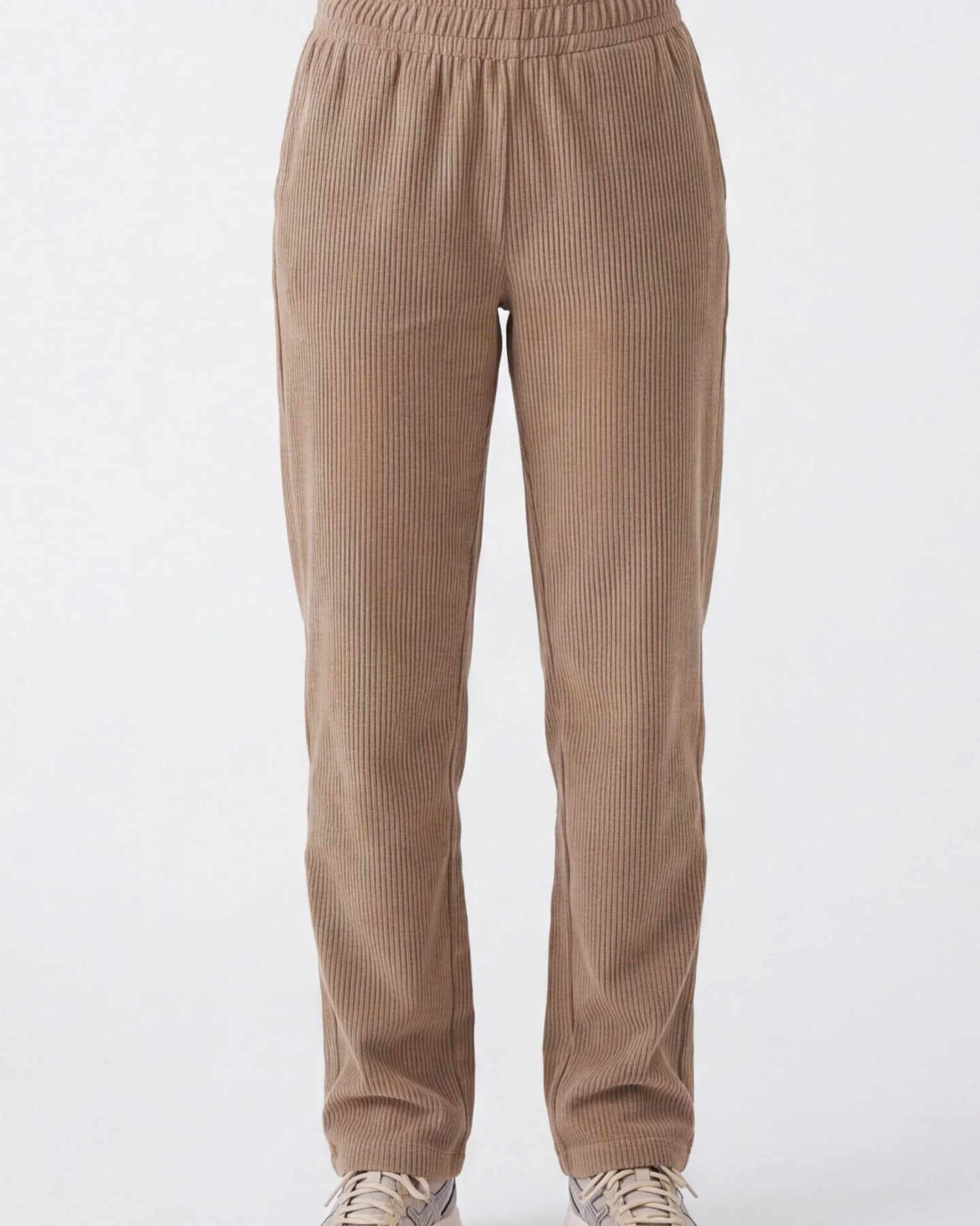ORGANICATION Damen vegan Jogginghose Aus Cord Kiesbraun – Ansicht 2