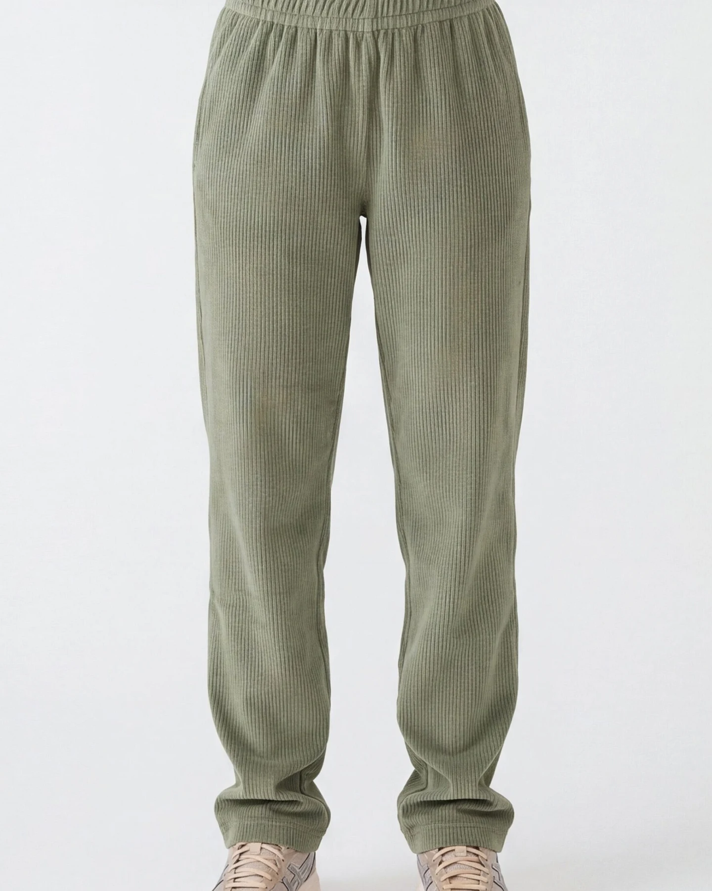 ORGANICATION Damen vegan Jogginghose Aus Cord Olivgrün – Ansicht 2