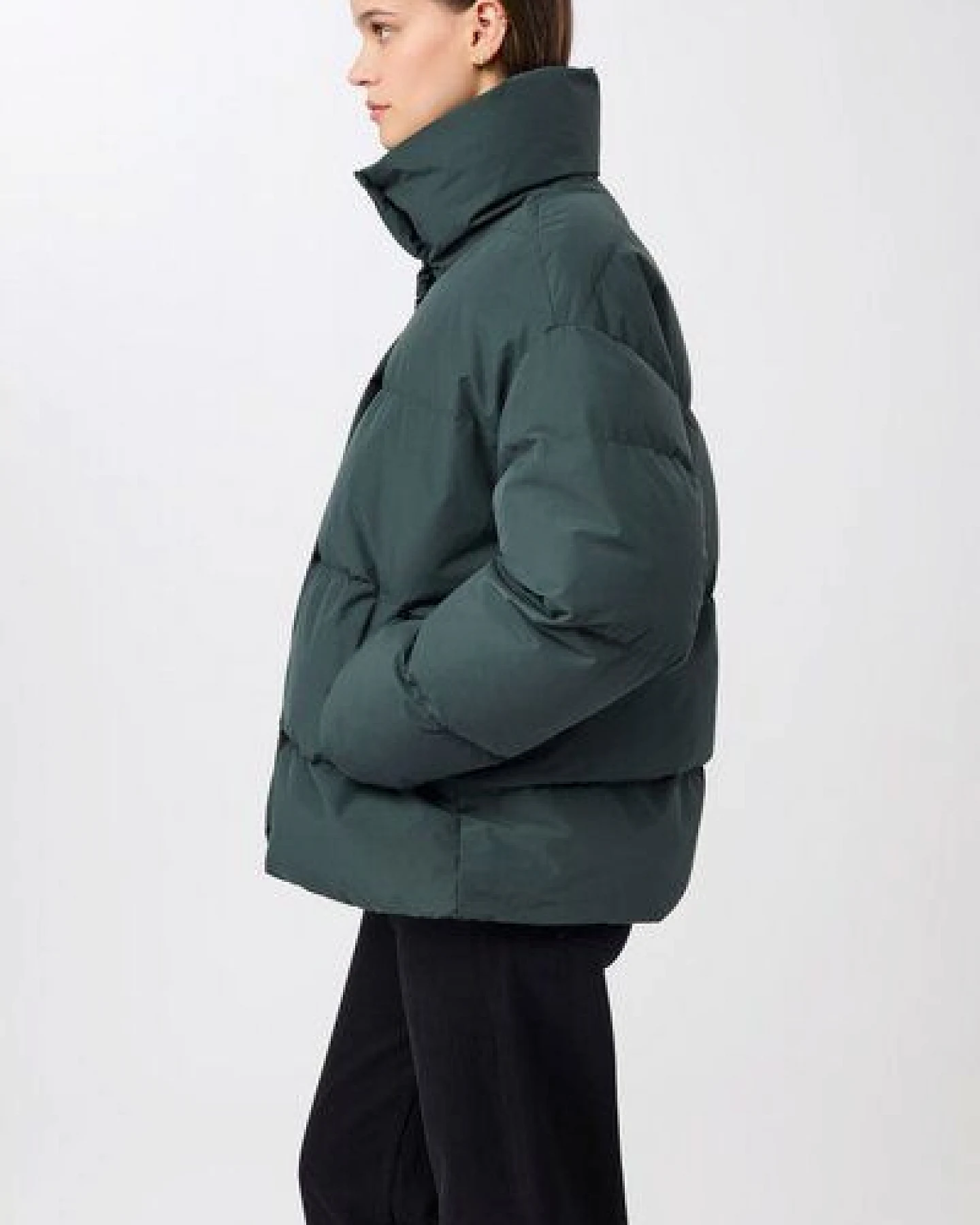LangerChen Gesteppte Jacke aus Eco Daune mit Stehkragen – Ansicht 3