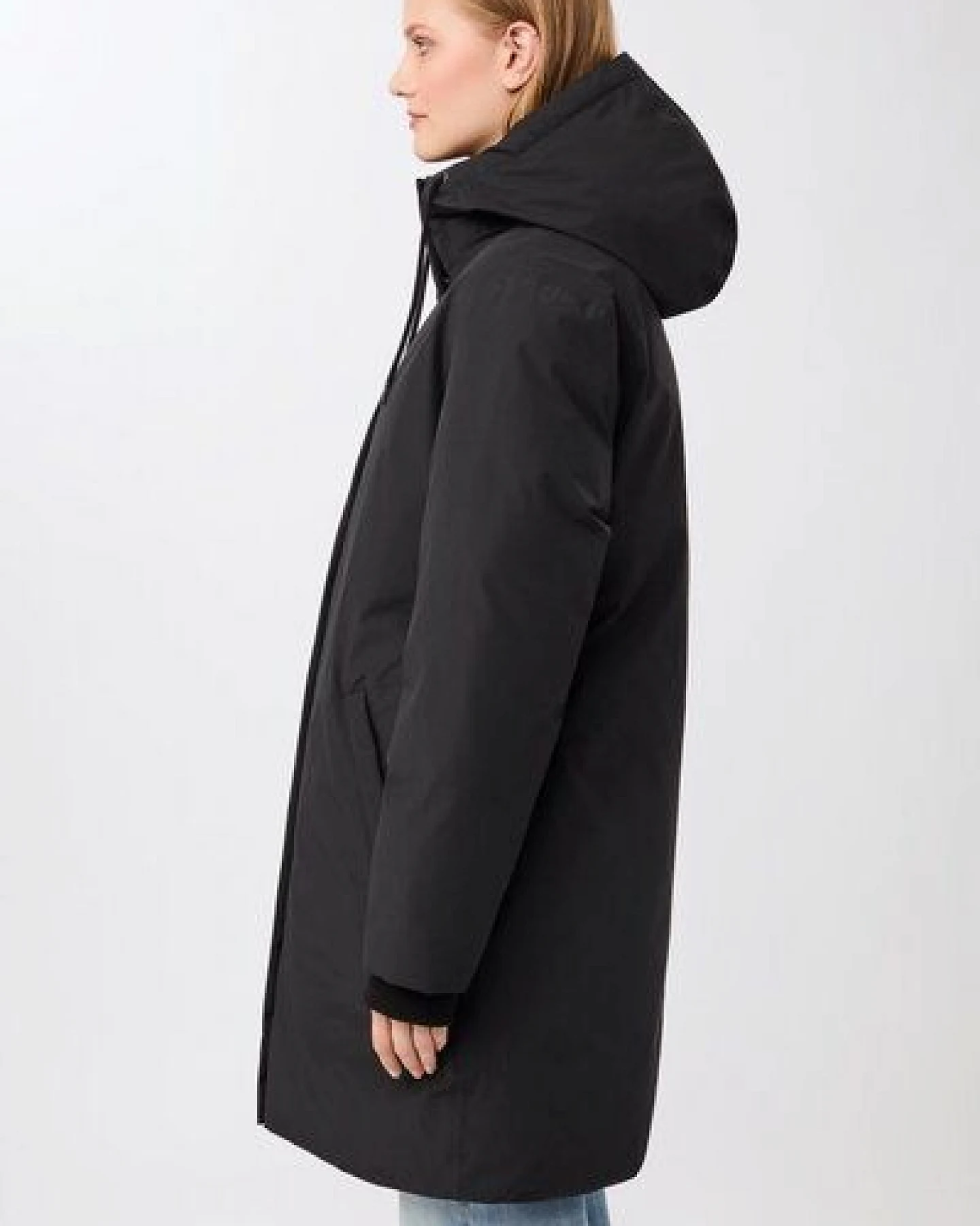 LangerChen Lange Jacke mit Kapuze und Eco Daune – Ansicht 2