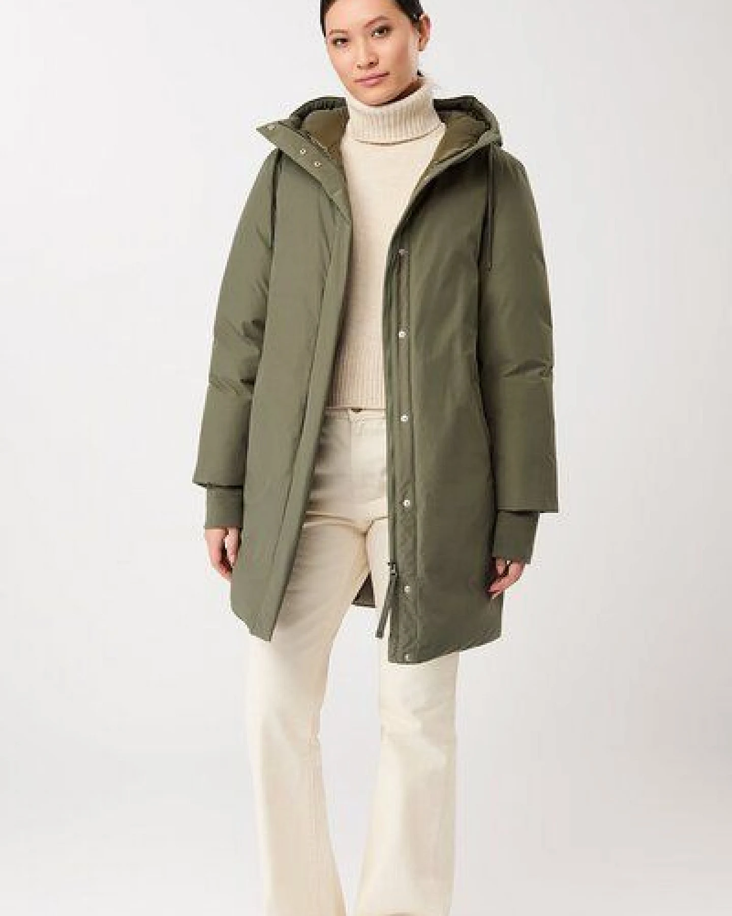 LangerChen Lange Jacke mit Kapuze und Eco Daune – Ansicht 3