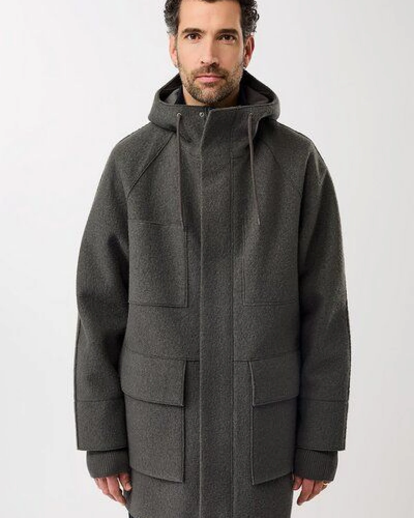 LangerChen Parka aus Techno Felt mit großen Taschen – Ansicht 4