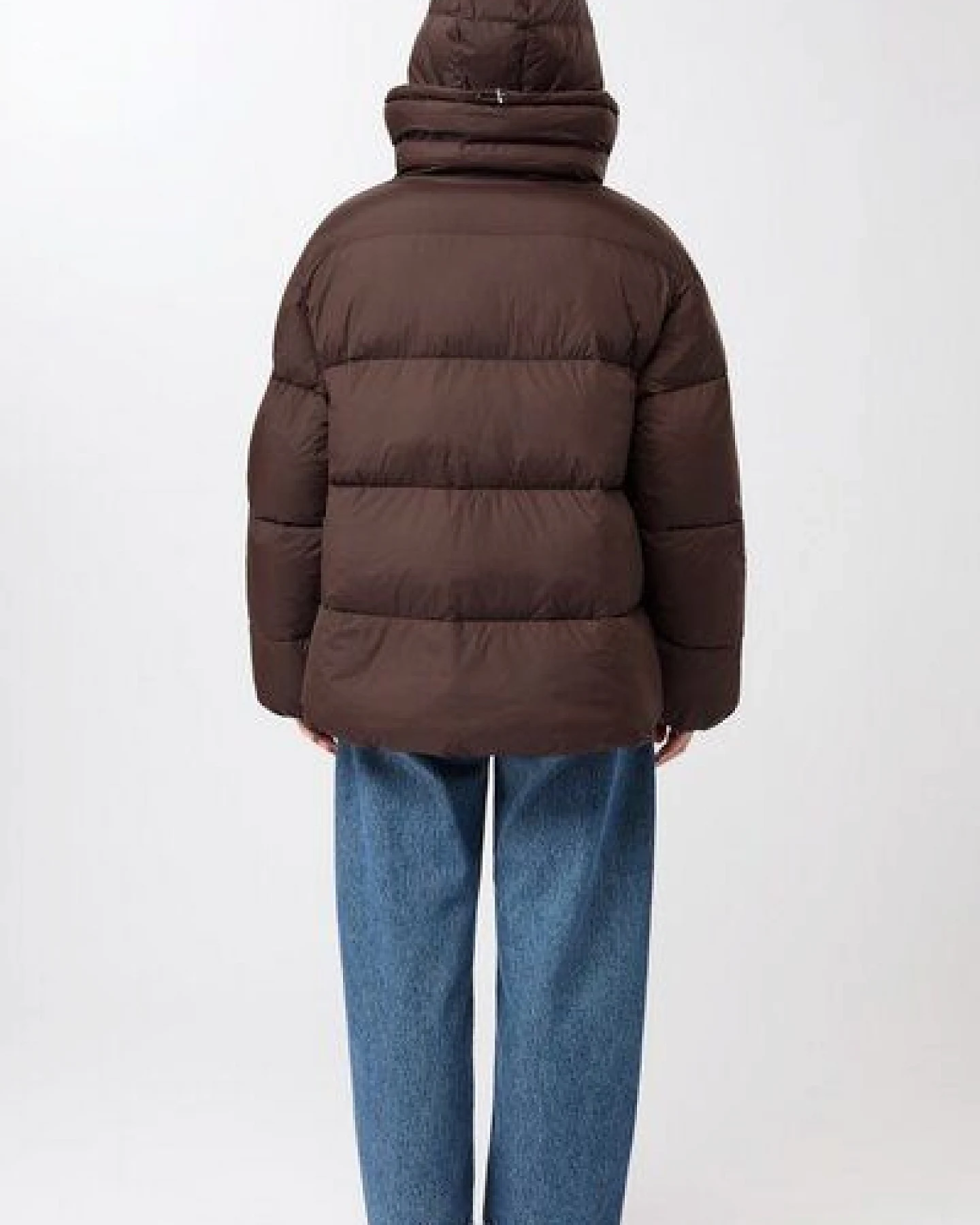 LangerChen Steppjacke mit Kragen und abnehmbarer Kapuze – Ansicht 4