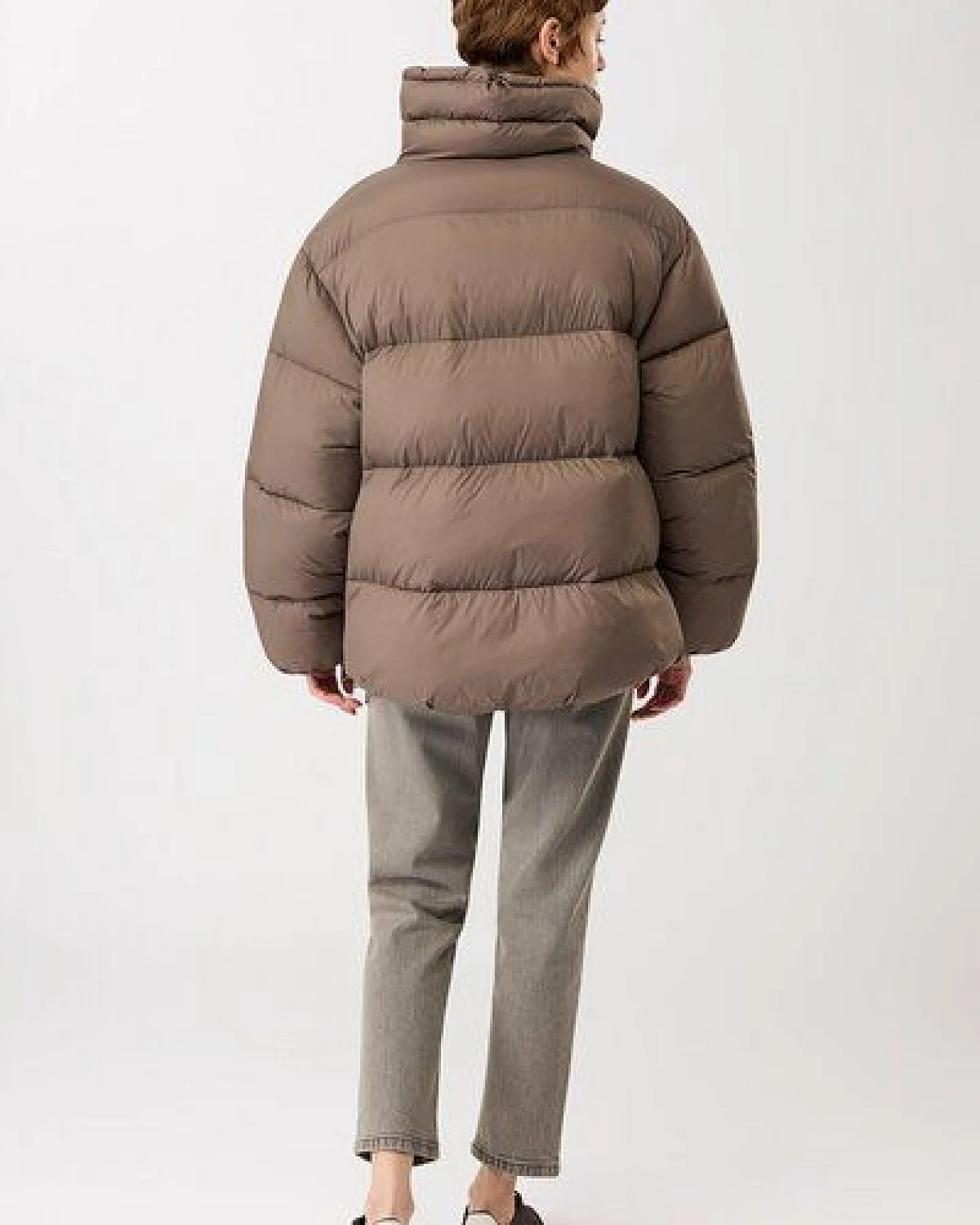 LangerChen Steppjacke mit Kragen und abnehmbarer Kapuze – Ansicht 4