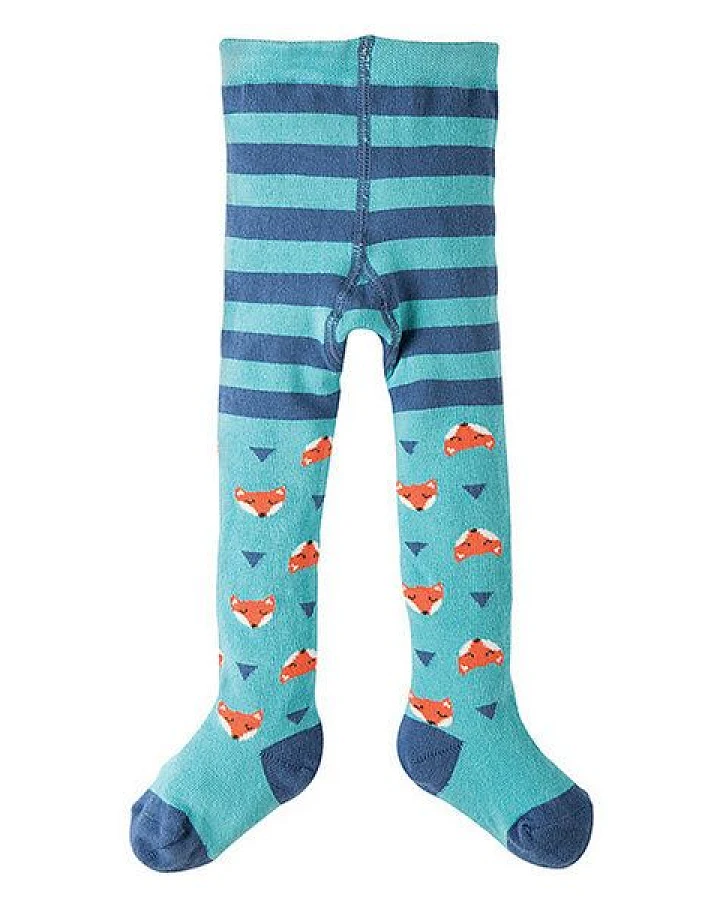 Frugi Strumpfhose Aqua Foxes