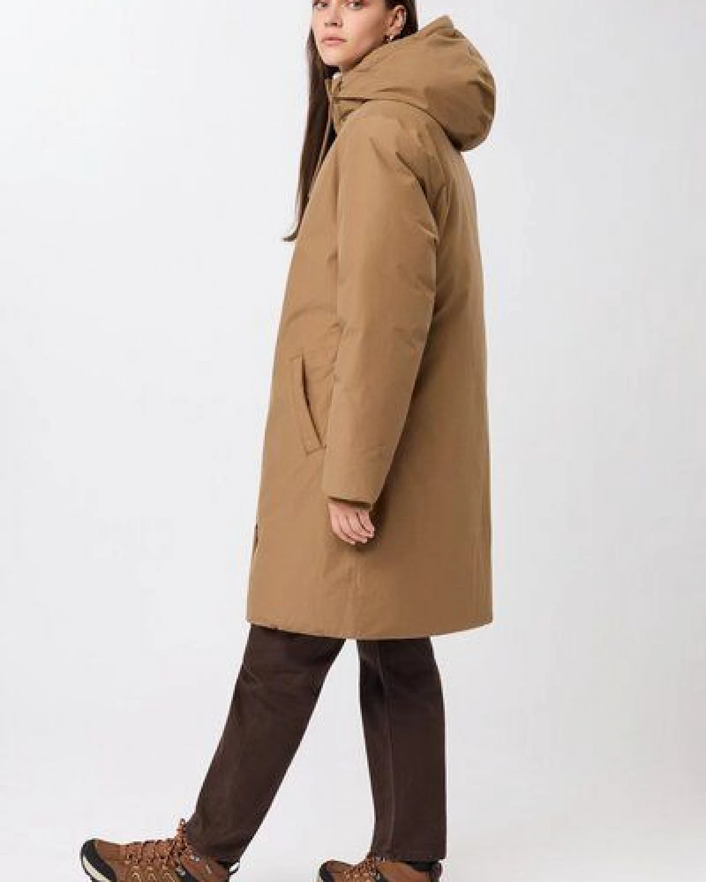 LangerChen Lange Jacke mit Kapuze und Eco Daune – Ansicht 2