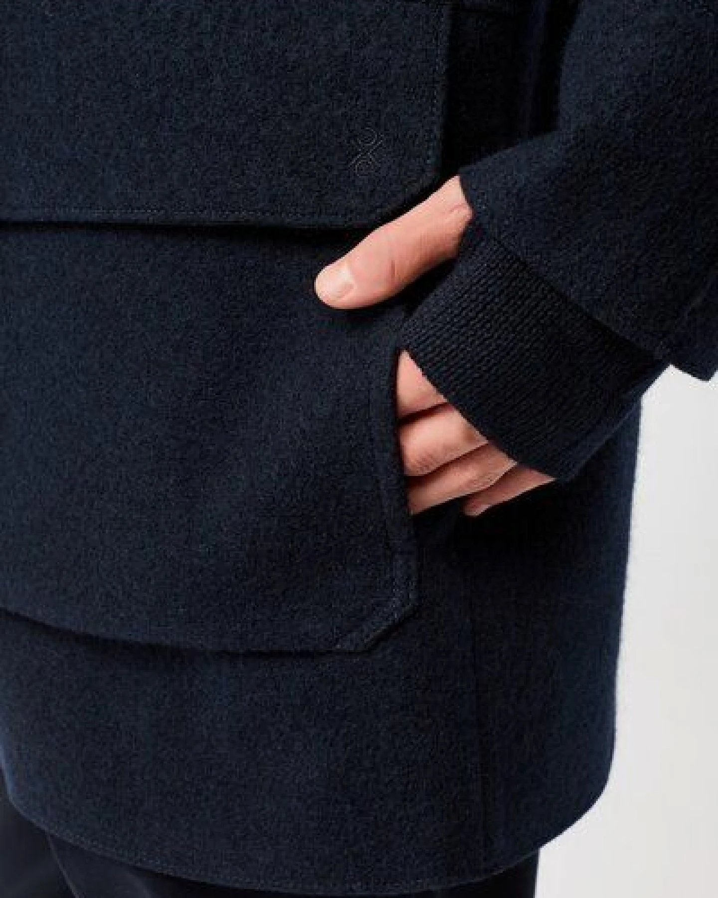 LangerChen Parka aus Techno Felt mit großen Taschen – Ansicht 4