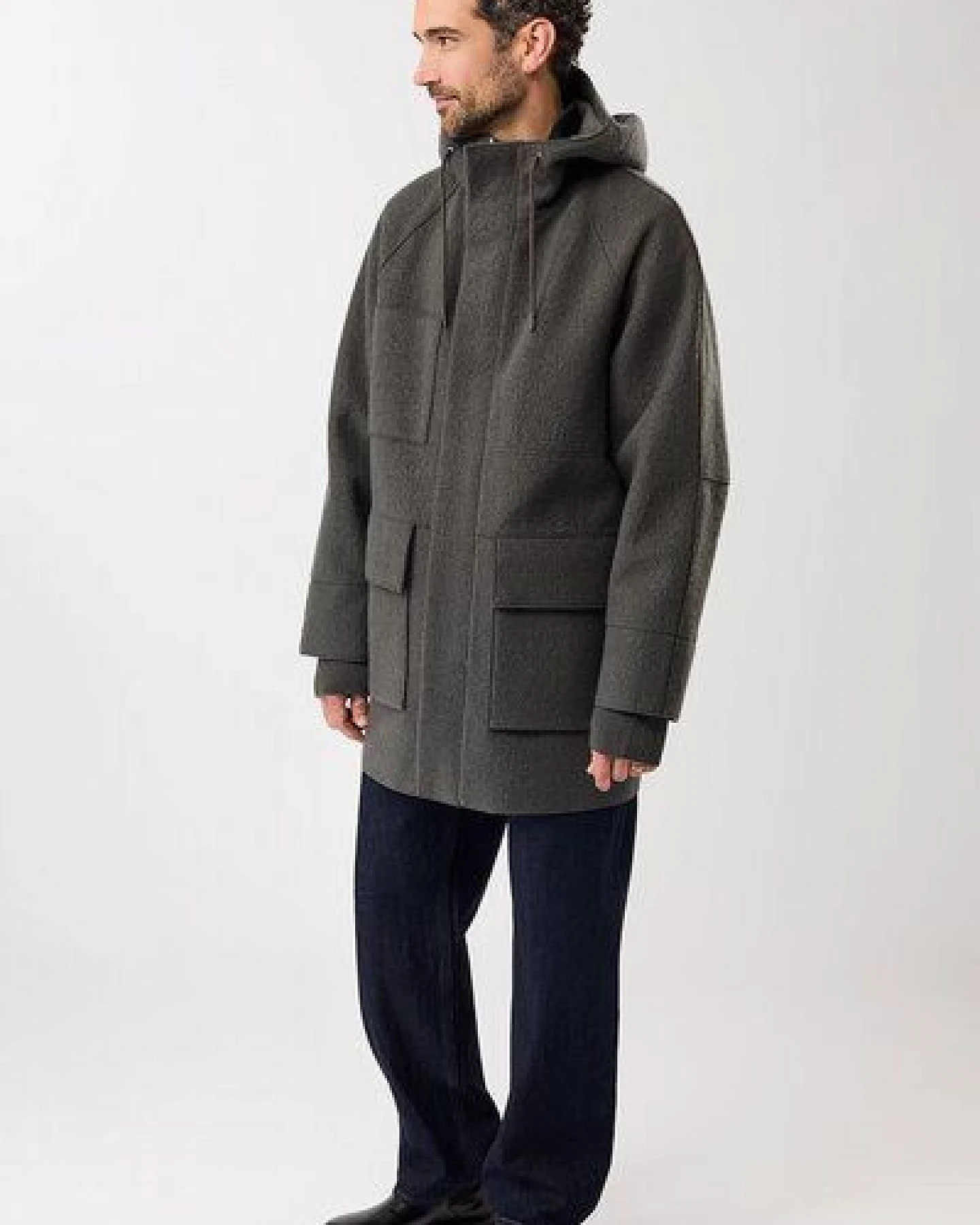 LangerChen Parka aus Techno Felt mit großen Taschen – Ansicht 2