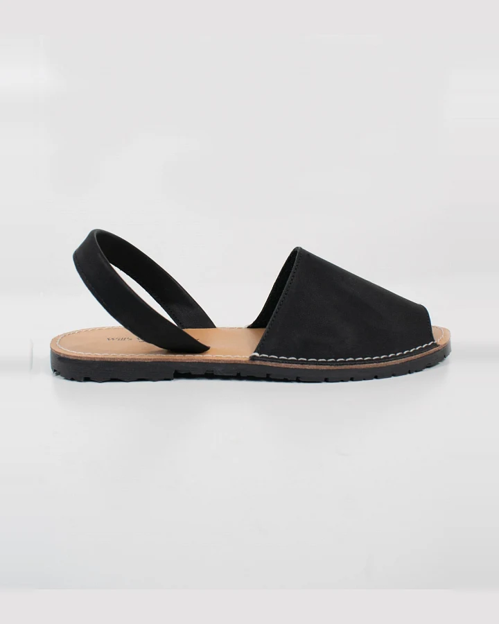 Will's Vegan Store Damen vegan Flache Sandalen Schwarz