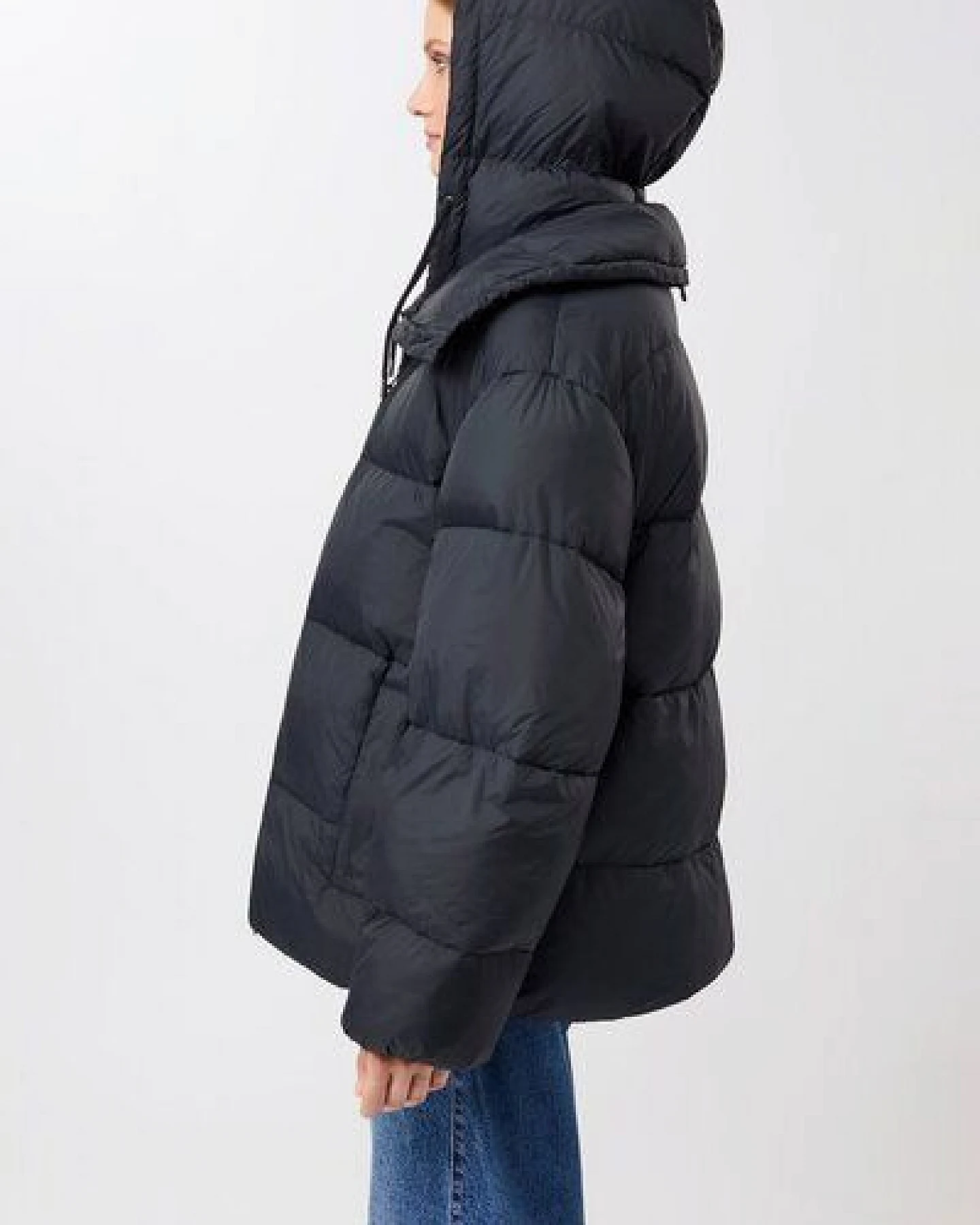 LangerChen Steppjacke mit Kragen und abnehmbarer Kapuze – Ansicht 3
