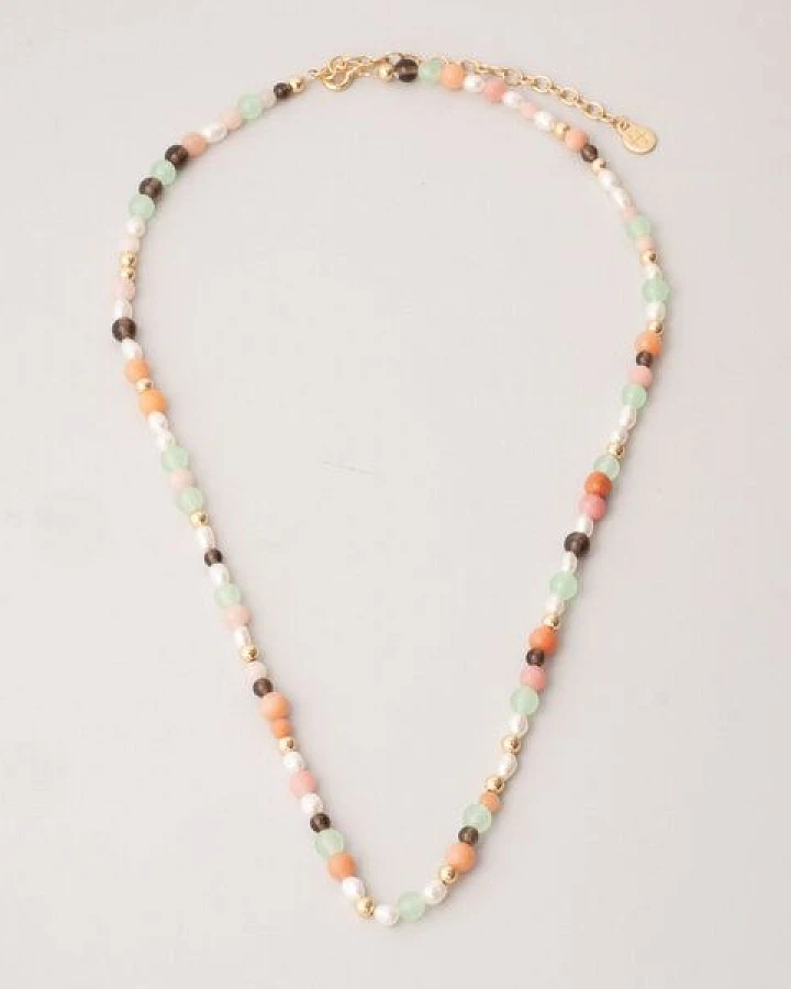 fejn jewelry Kette 'autumn pearl' mit Süsswasserperlen und Halbedelsteinen