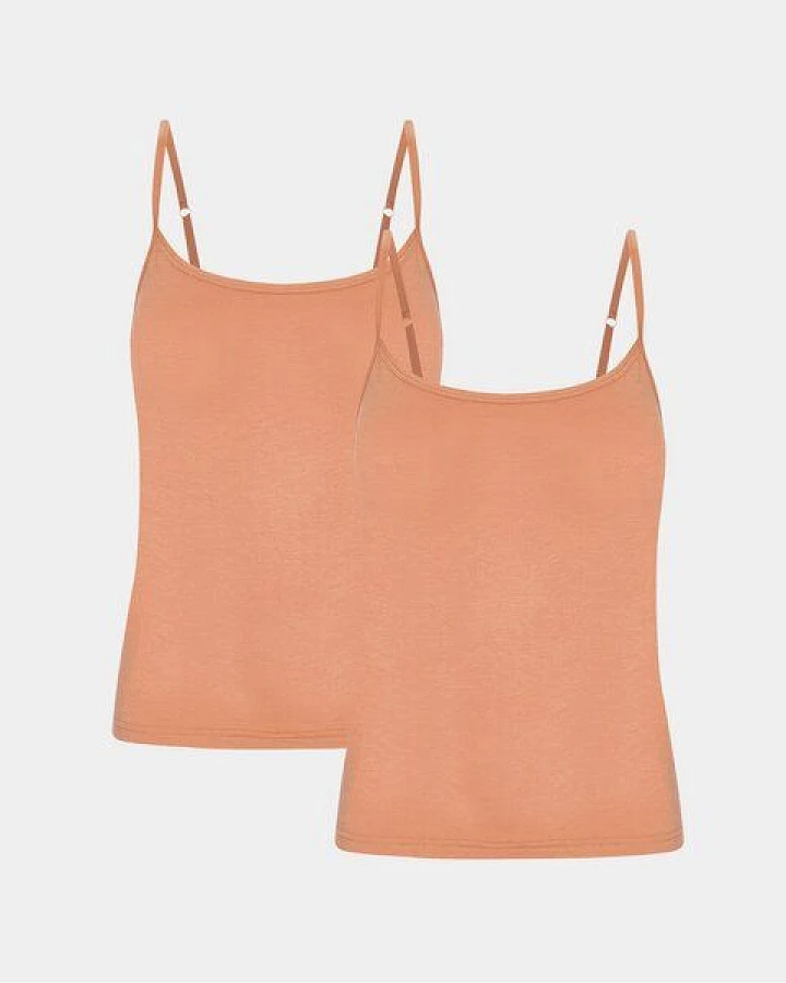 Copenhagen Bamboo 2 Tan Bambus Tops mit dünnen Trägern