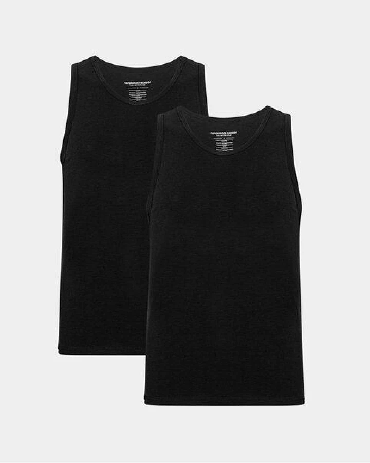 Copenhagen Bamboo 2 schwarze Tanktops aus Bambus
