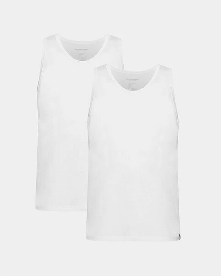 Copenhagen Bamboo 2 weiße Tanktops aus Bambus