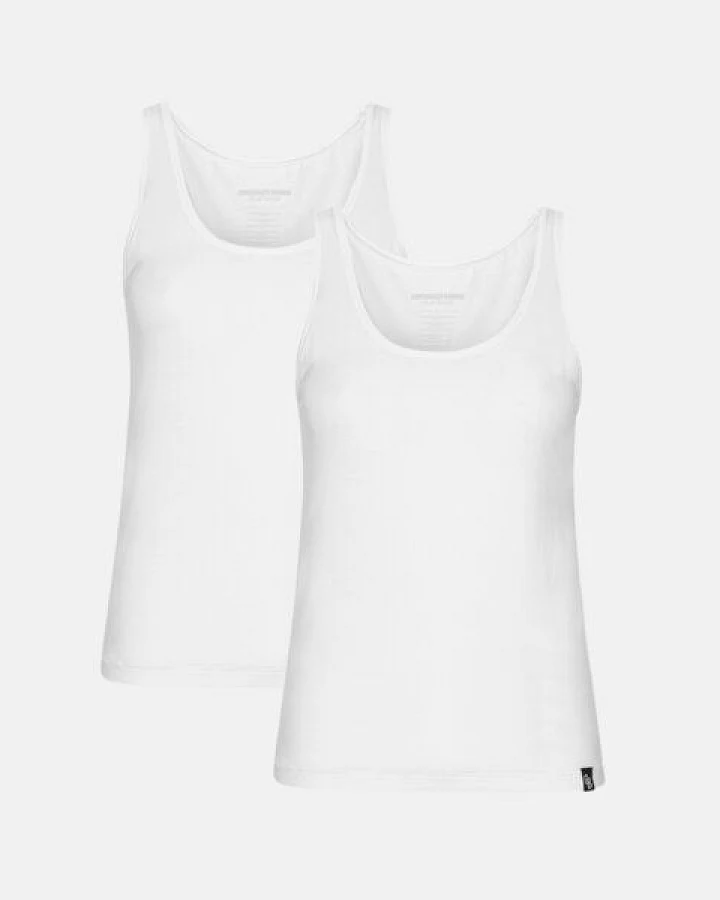Copenhagen Bamboo 2 weiße Tanktops aus Bambus
