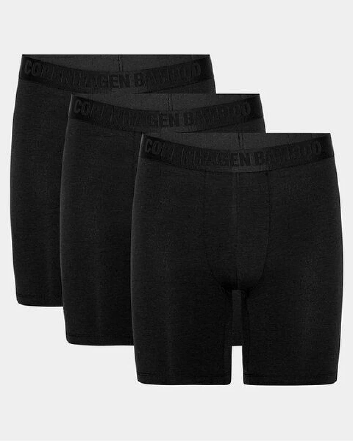 Copenhagen Bamboo 3 Paar Unterhosen aus Bambus mit langen Beinen in Schwarz