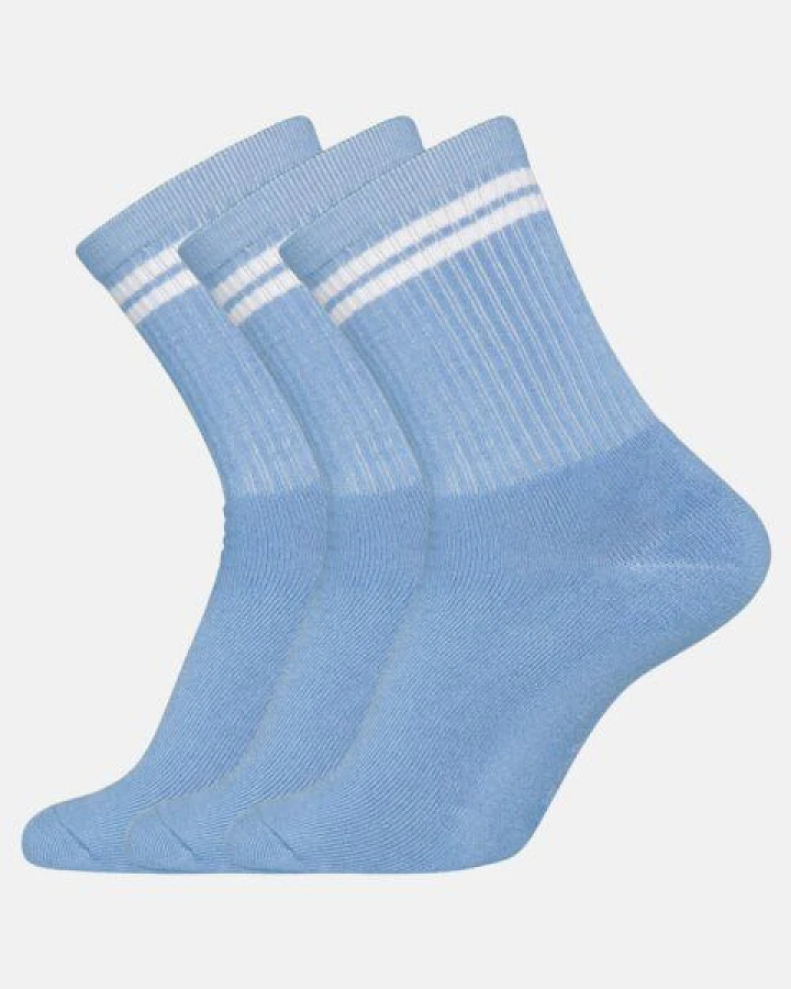 Copenhagen Bamboo 3 Paar hellblaue Tennissocken aus Bambus