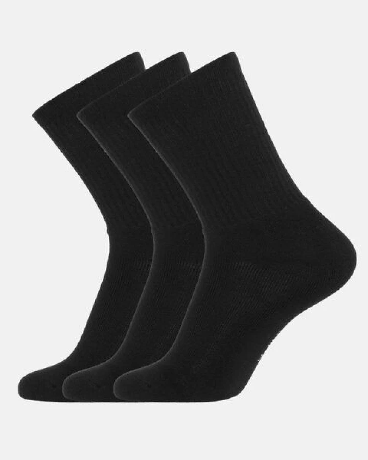 Copenhagen Bamboo 3 Paar schwarze Tennissocken aus Bambus mit langer Rippe