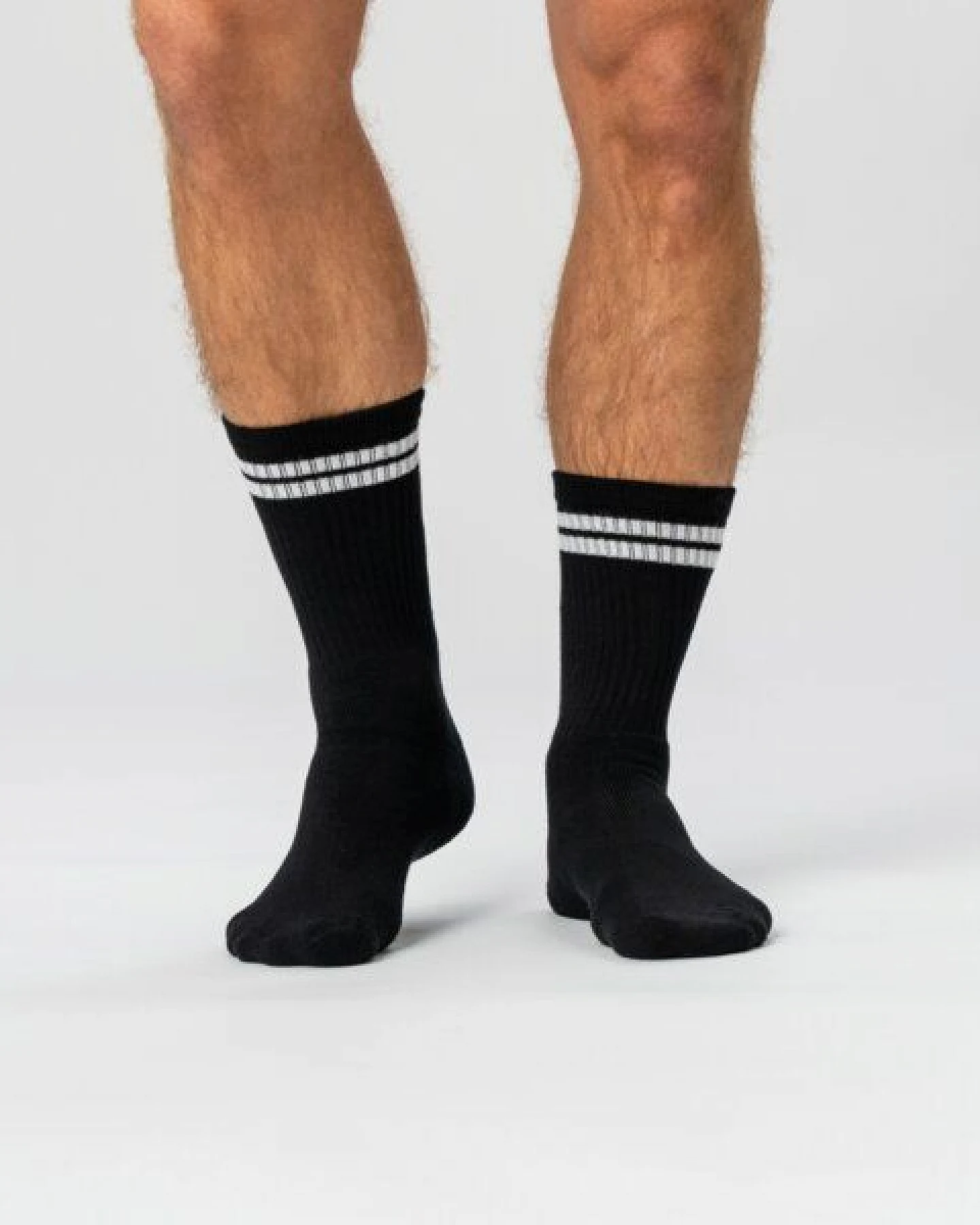 Copenhagen Bamboo 3 Paar schwarze Tennissocken aus Bambus mit weißen Streifen – Ansicht 3