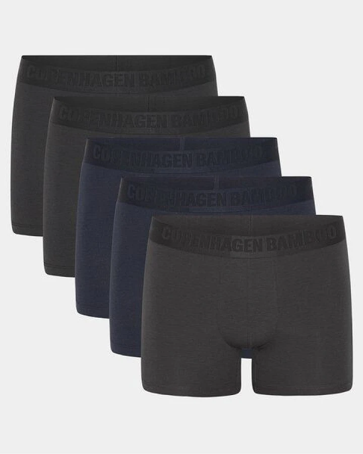 Copenhagen Bamboo 5 Paar Bambusunterwäsche in den Farben schwarz - grau - navy