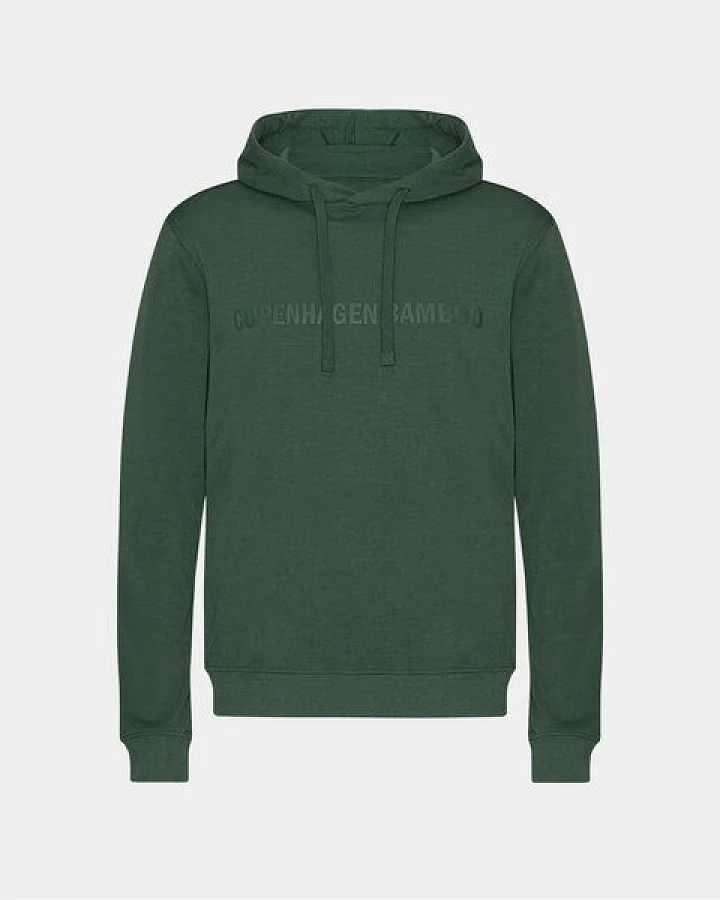 Copenhagen Bamboo Grüner Bambus-Kapuzenpullover mit Logo