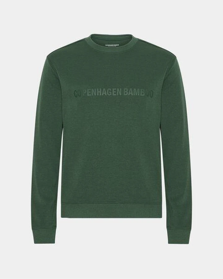 Copenhagen Bamboo Grünes Sweatshirt aus Bambus mit Logo
