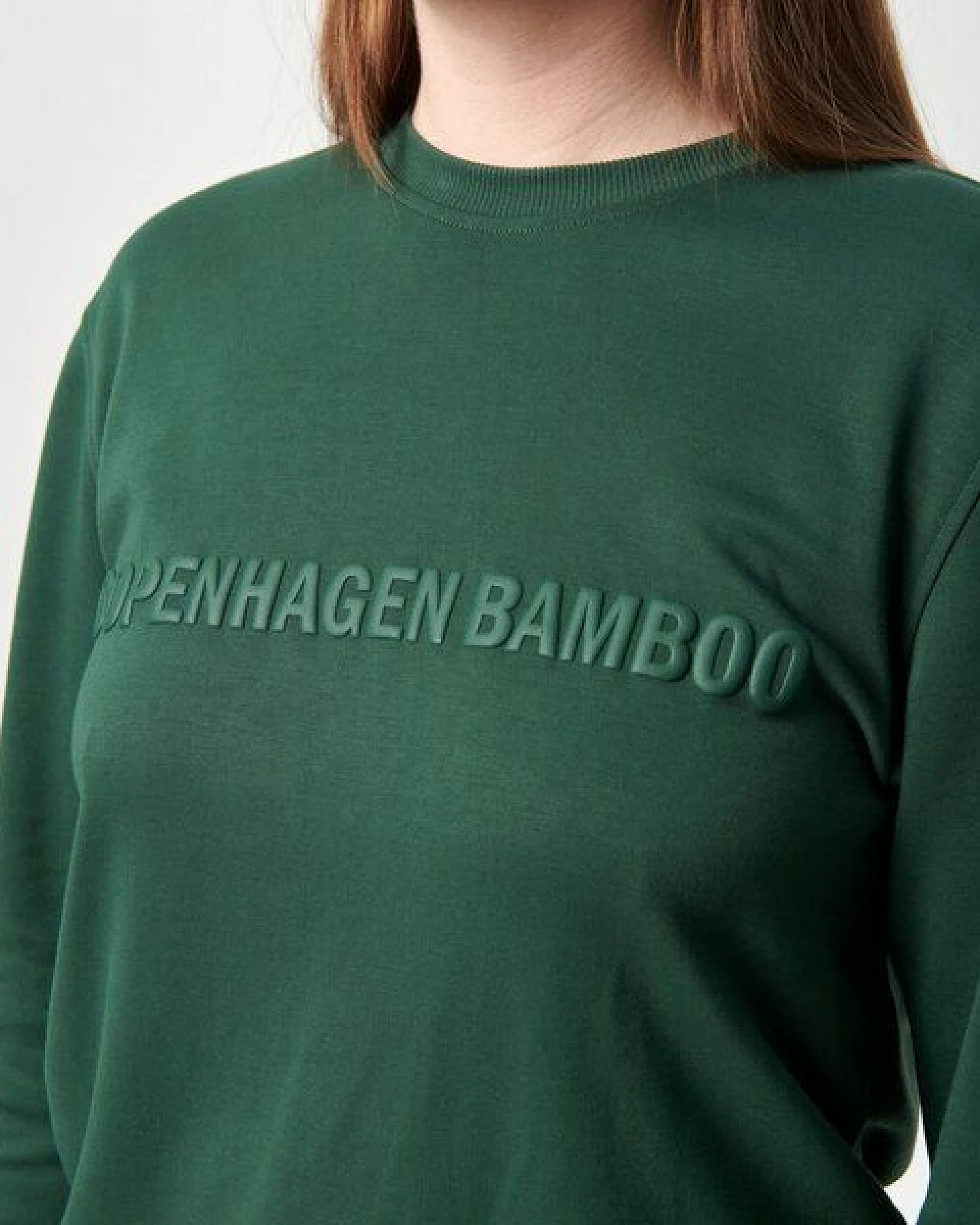 Copenhagen Bamboo Grünes Sweatshirt aus Bambus mit Logo – Ansicht 2