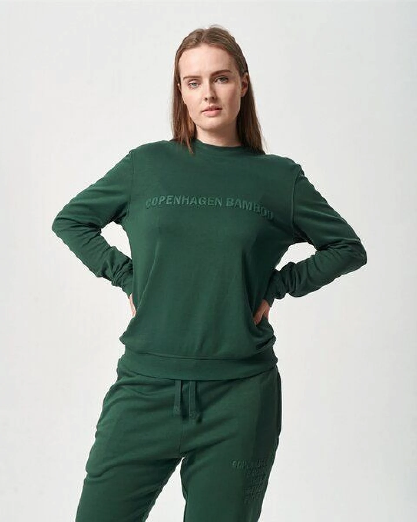 Copenhagen Bamboo Grünes Sweatshirt aus Bambus mit Logo – Ansicht 4
