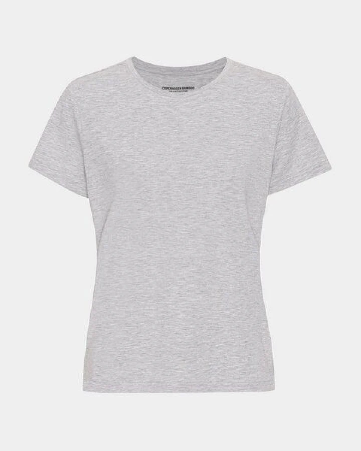 Copenhagen Bamboo Hellgraues Kurzarm-T-Shirt aus Bambus