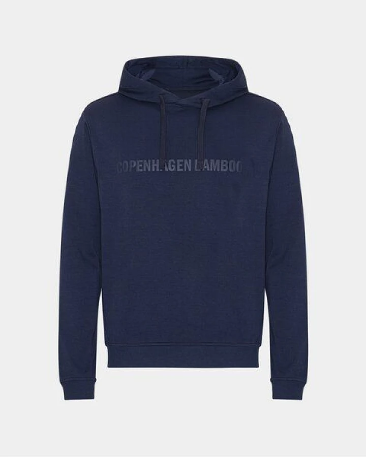 Copenhagen Bamboo Marineblauer Bambus-Kapuzenpullover mit Logo