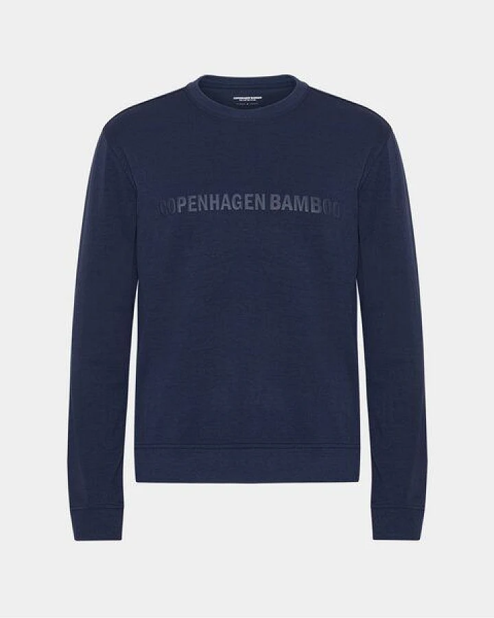 Copenhagen Bamboo Marineblaues Bambus-Sweatshirt mit Logo