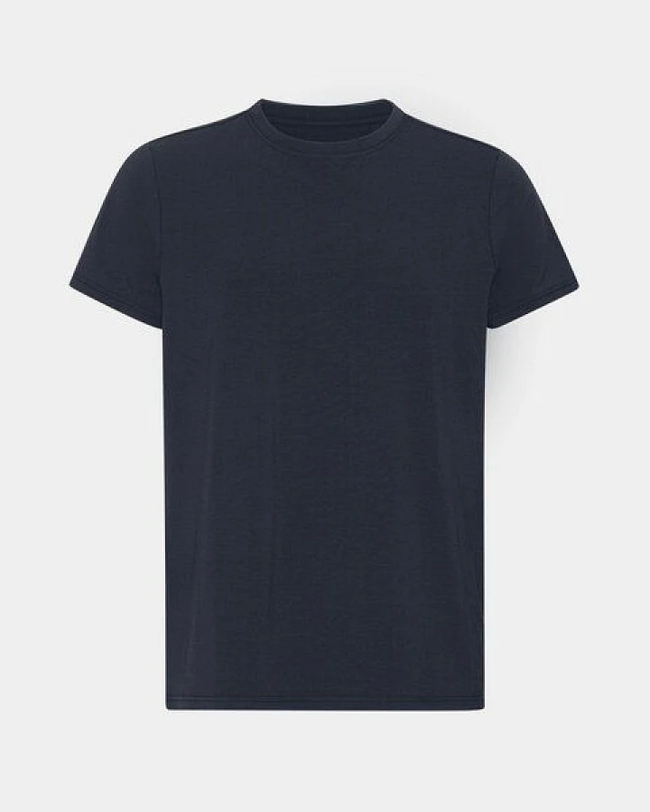 Copenhagen Bamboo Marineblaues Bambus-T-Shirt mit Rundhalsausschnitt