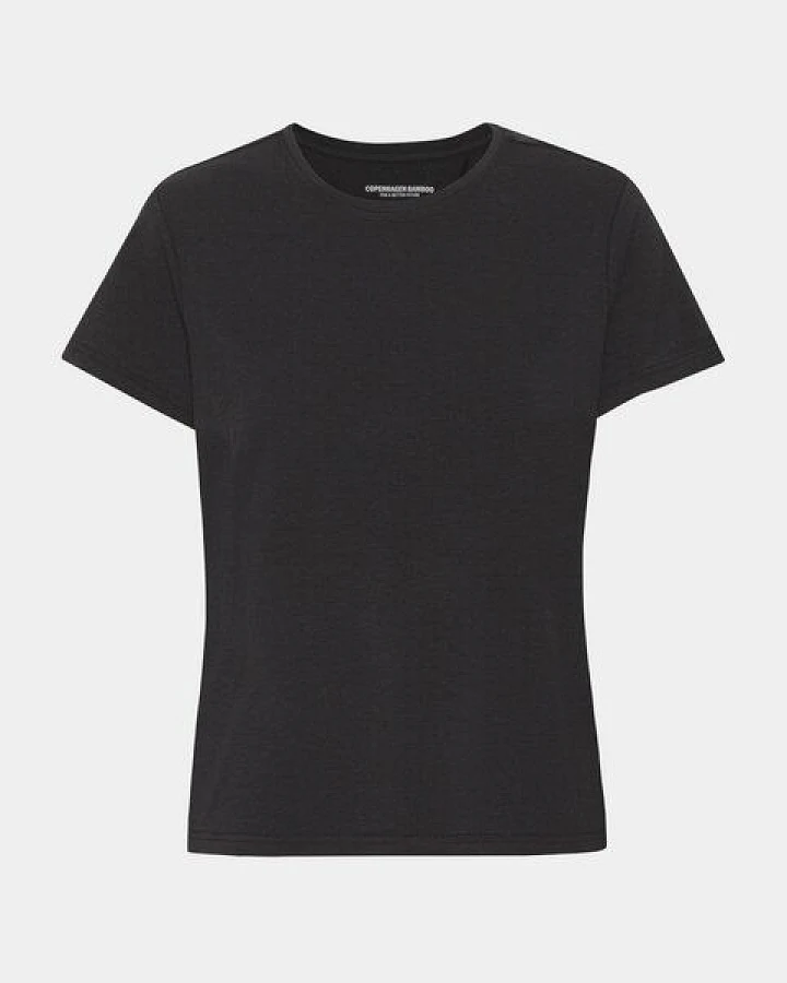 Copenhagen Bamboo Schwarzes Kurzarm-T-Shirt aus Bambus