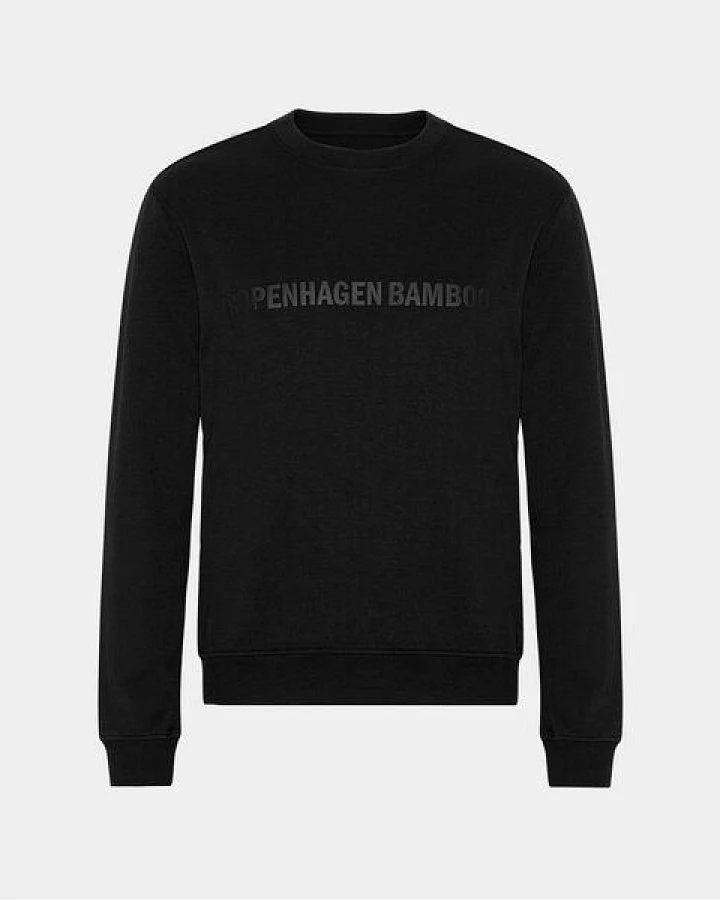 Copenhagen Bamboo Schwarzes Sweatshirt aus Bambus mit Logo