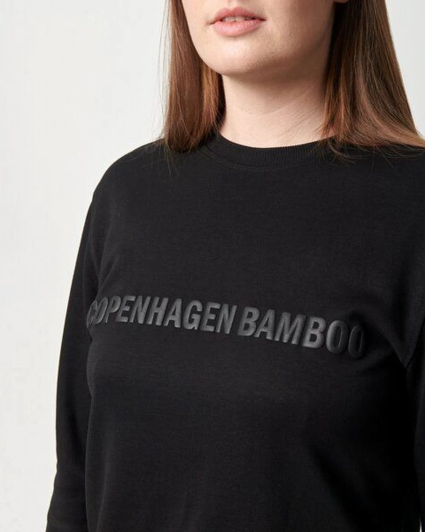 Copenhagen Bamboo Schwarzes Sweatshirt aus Bambus mit Logo – Ansicht 4