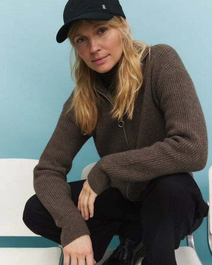 Damen Strickcardigan aus Wolle und Baumwolle - TAPIOCA - recolution