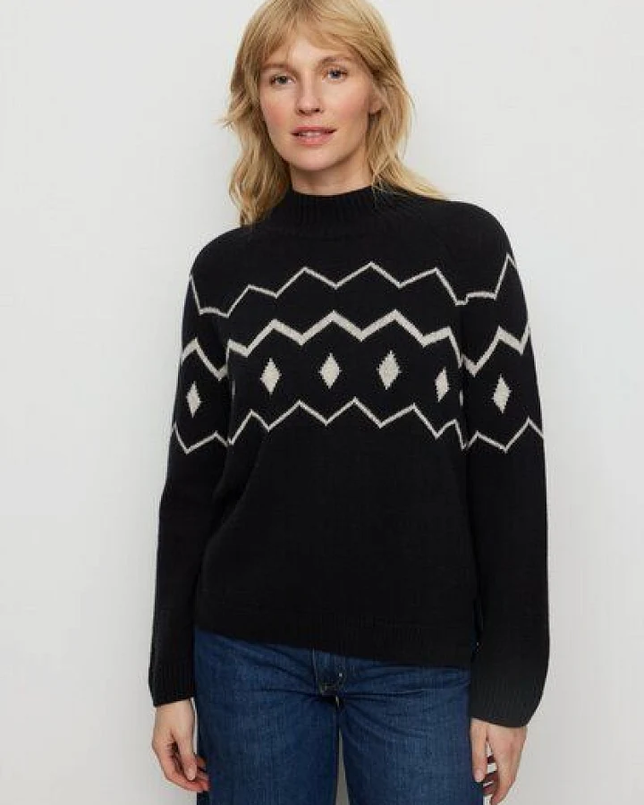 Damen Strickpullover aus Wolle und Baumwolle - SNOWDROP - recolution