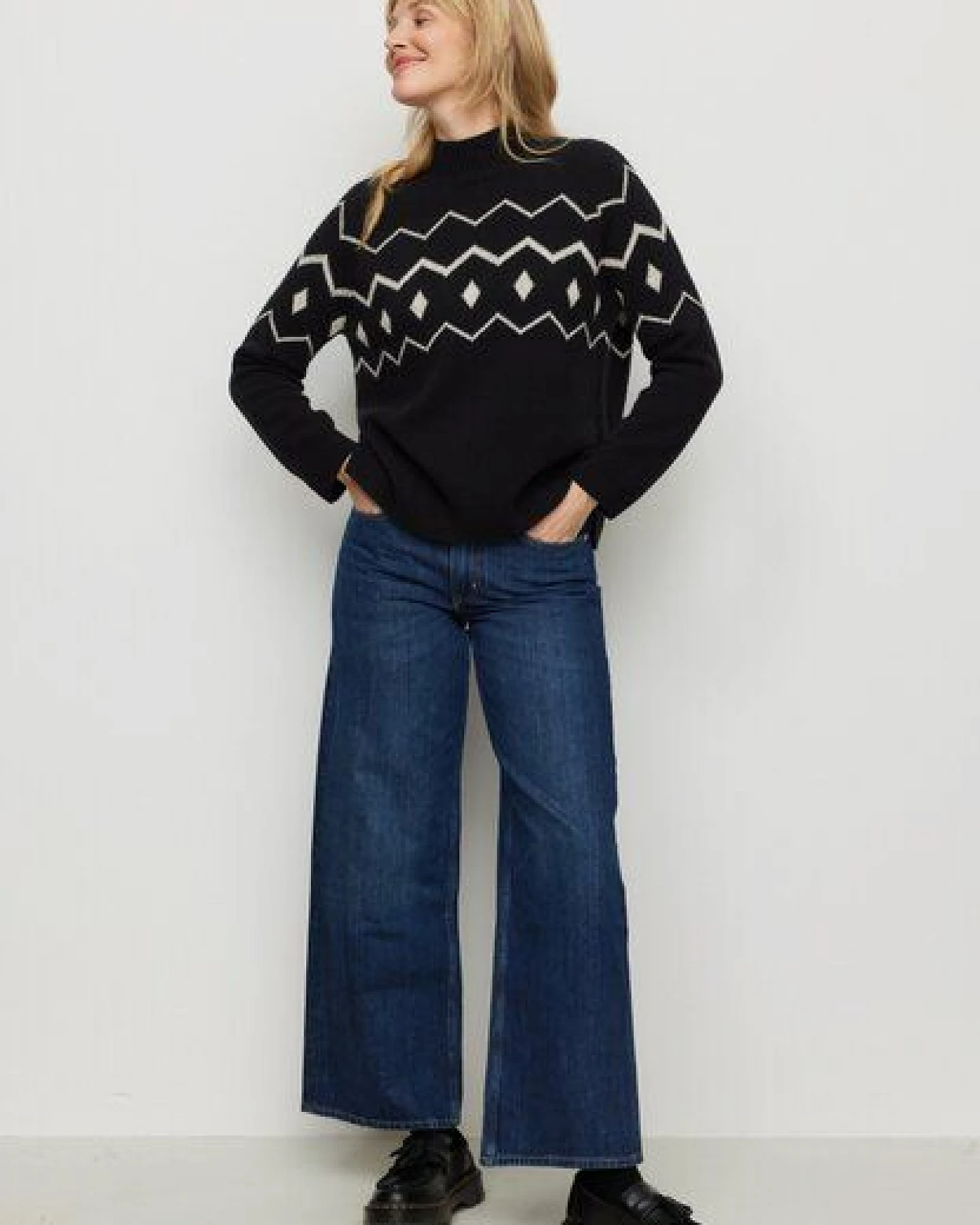 Damen Strickpullover aus Wolle und Baumwolle - SNOWDROP - recolution – Ansicht 3