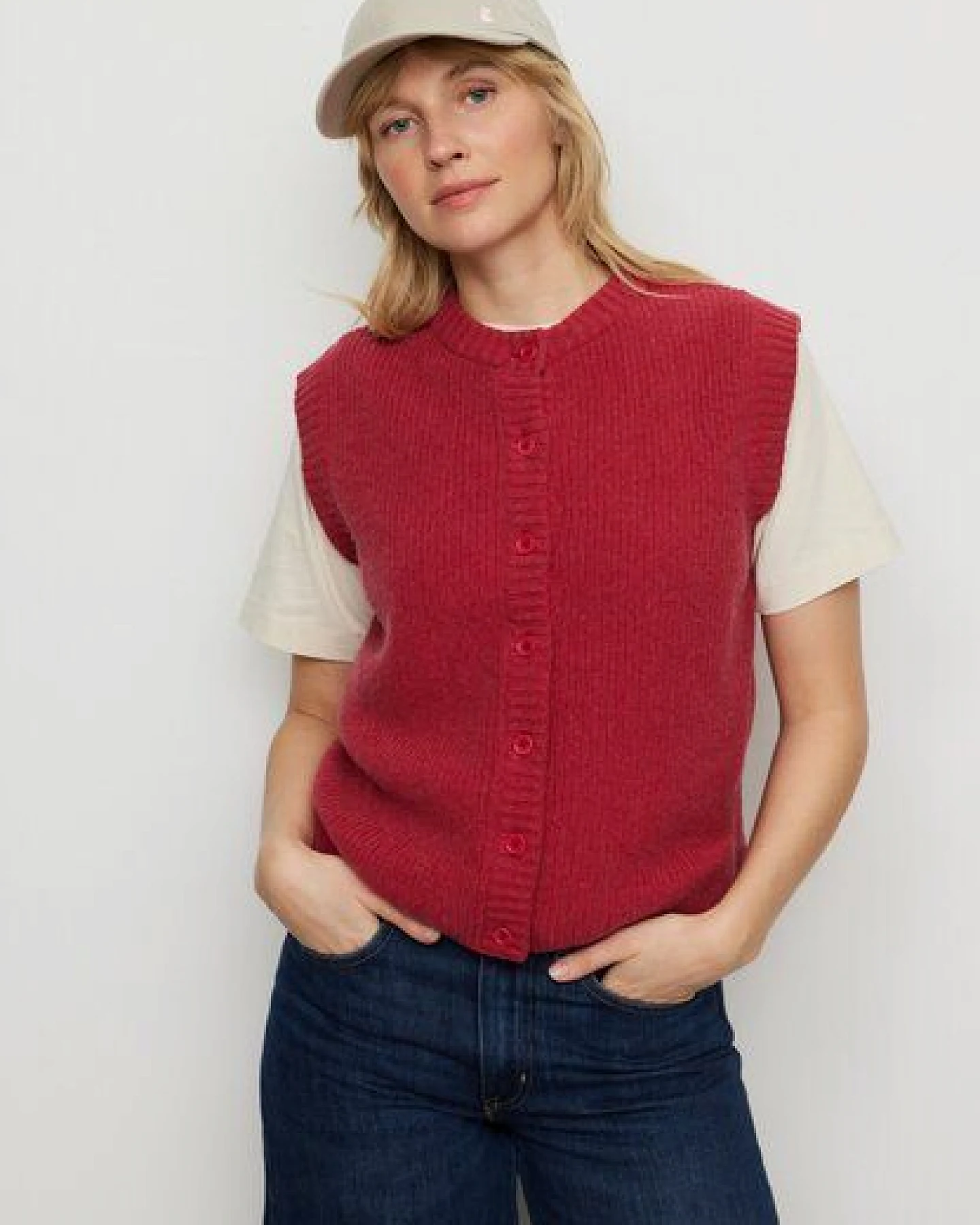 Damen Strickweste aus Wolle und Baumwolle - GOJI - recolution – Ansicht 4