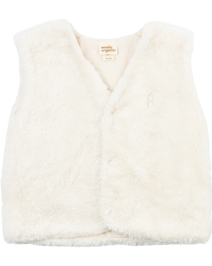 Wooly Organic - Teddy-Weste bestickt ecru