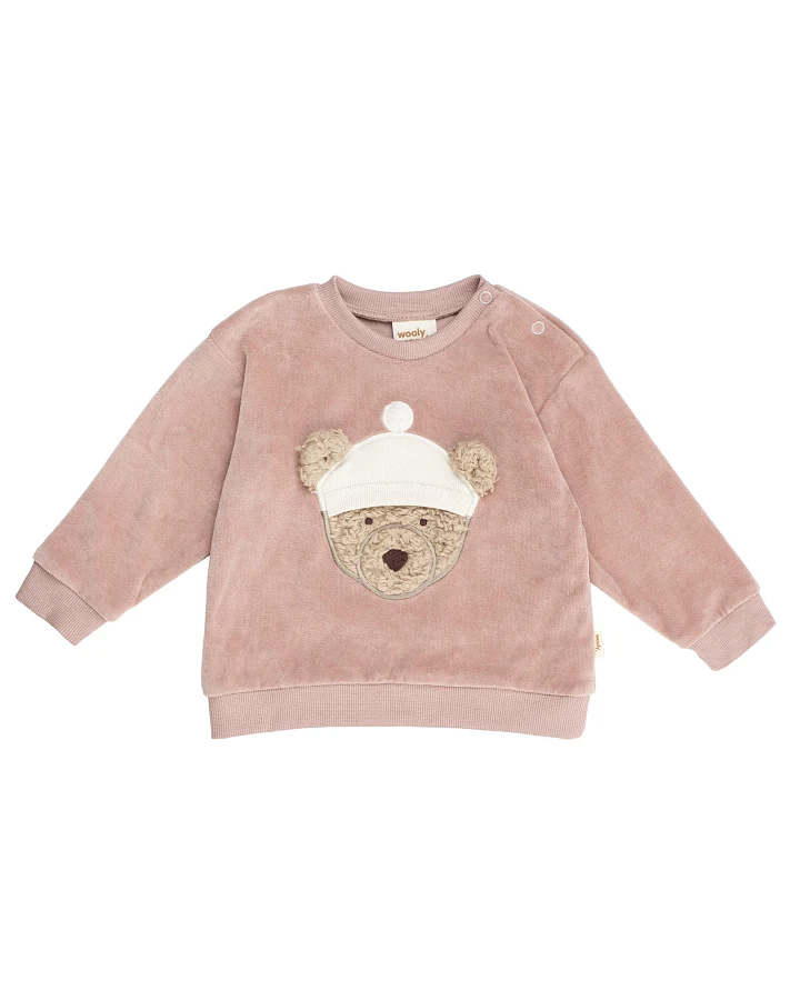 Wooly Organic - Samt-Pullover "Teddy" rosewood