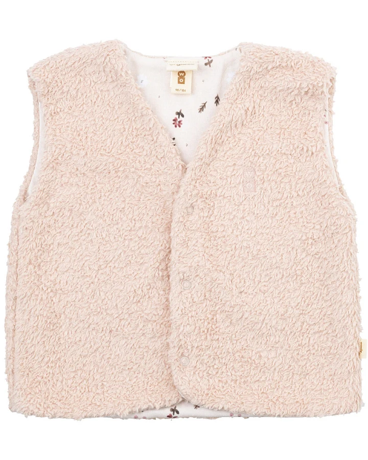 Wooly Organic - Fleece-Weste bestickt pale blush